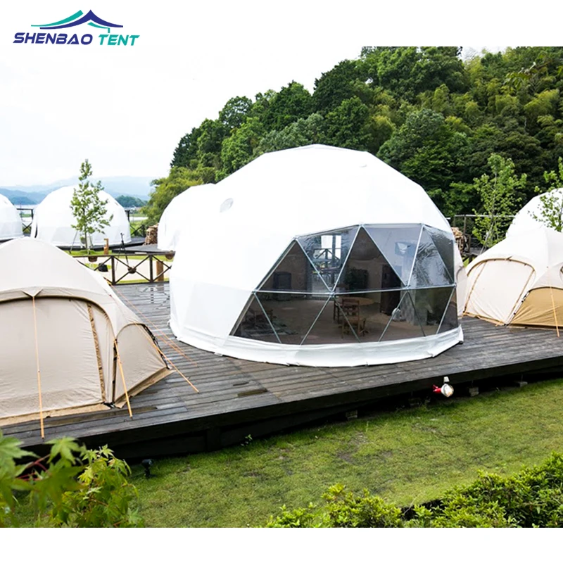 Transparent Half Sphere Dome Roof Glamping Resort Tents