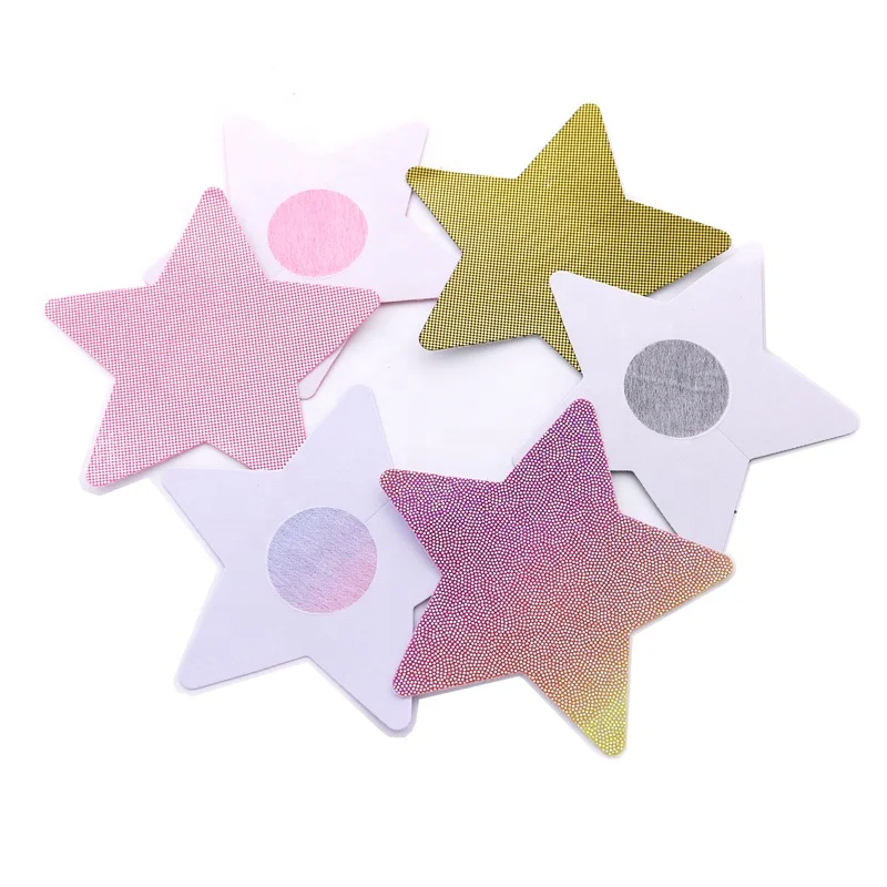 Popular Gradient Color Star Shape Breast Pasties Sexy Disposable Nipple Cover Sticker