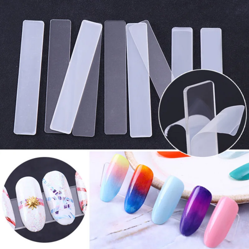 Clear False Nail Tips Stand Holder Tool Acrylic Nail Polish Display with Protective Film