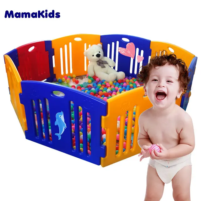 Plastic large baby playpen portable kids fence bebe play yard