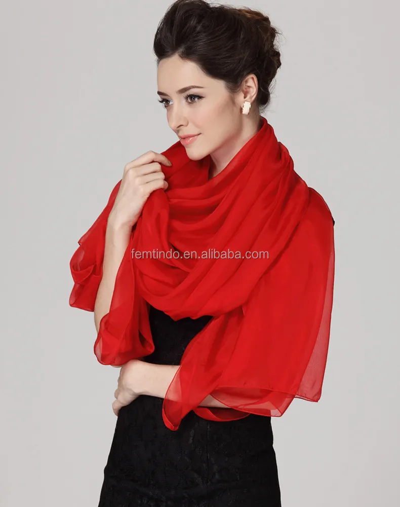 Classical Solid Color Chiffon Silk Scarves Polyester Women Wrap Cape Muslim Hijab White Silk Hijab Scarves