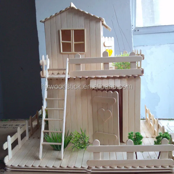 Made in China Birch Wood DIY Children Educational Sticks Craft House Toy Craft Sticks