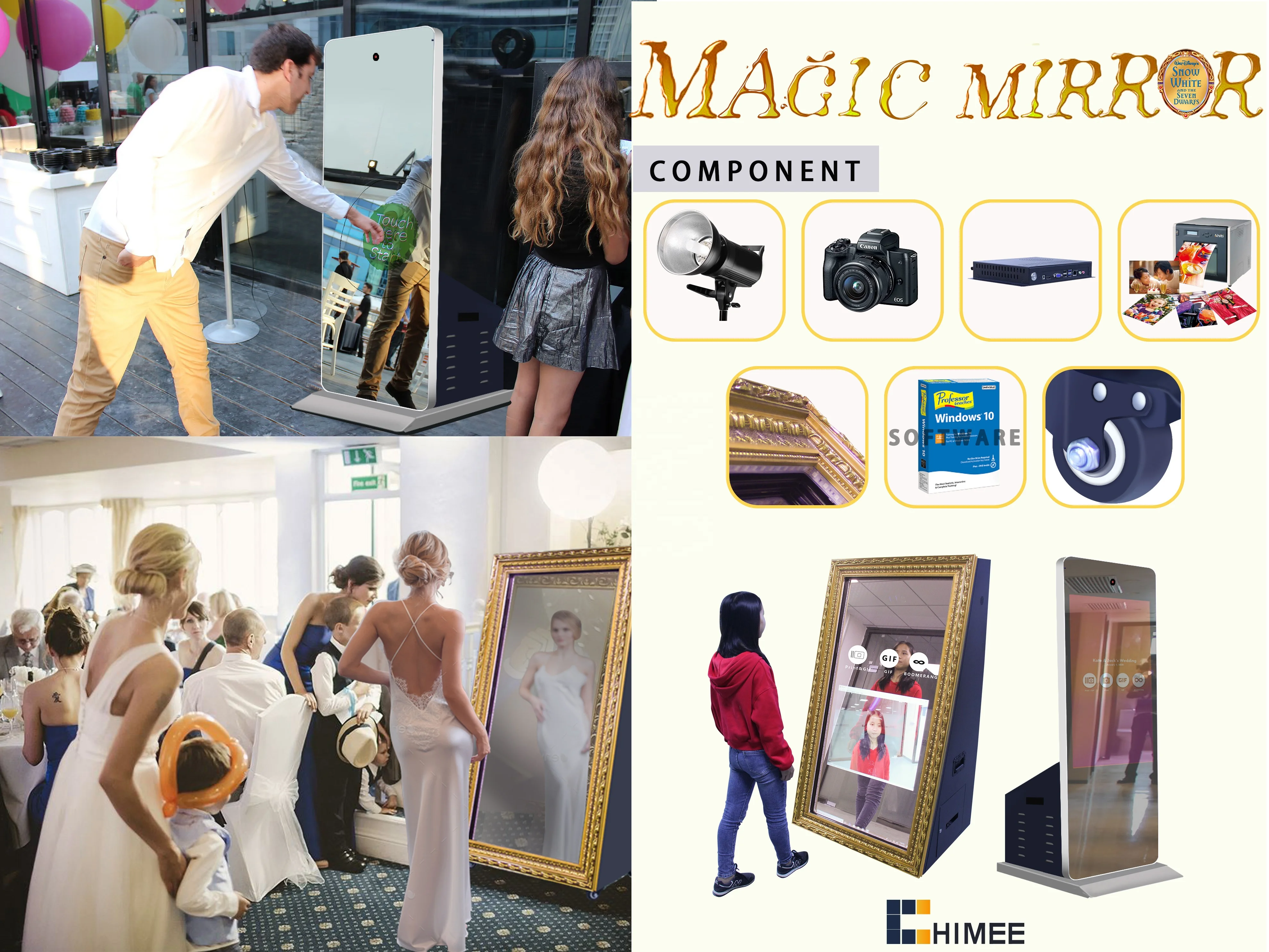  43 дюймов ЖК-дисплей в социальных сетях цифровой селфи волшебное зеркало мне Photo Booth