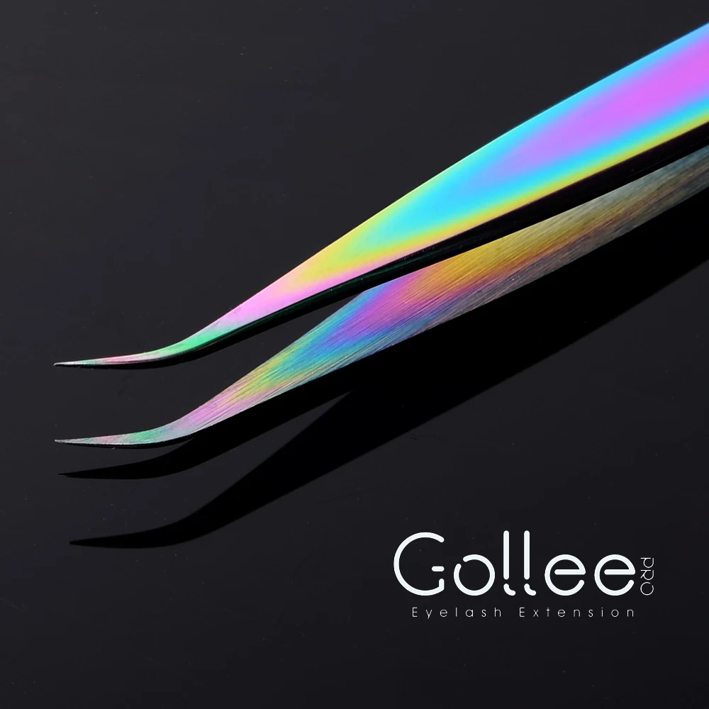 Rainbow Color Best Volume Curved Eyelash Separator Tool Eyebrow Tweezers