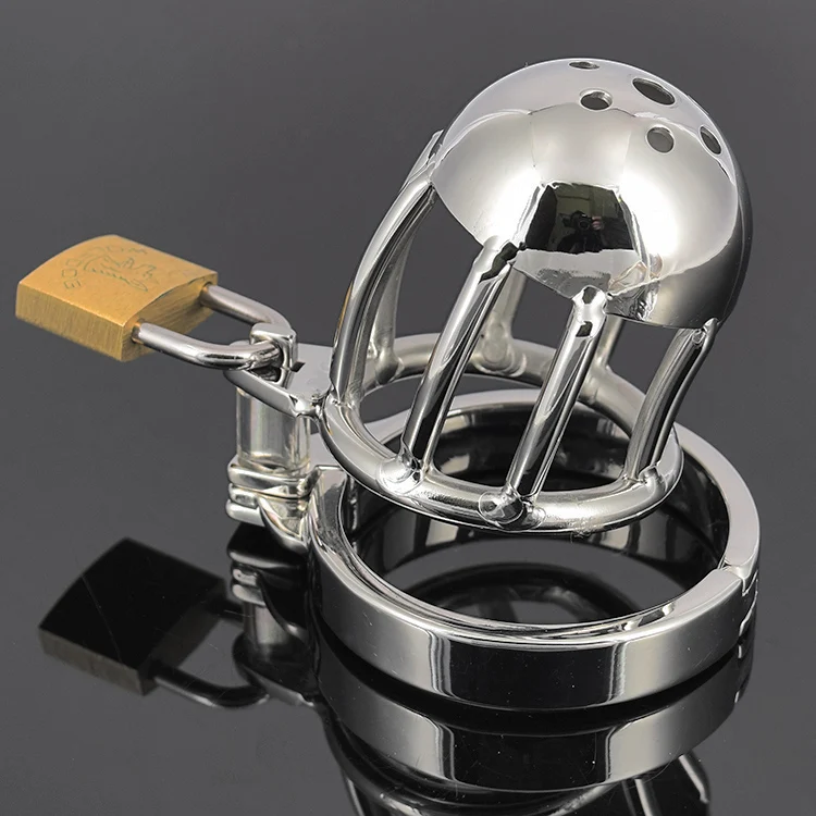 Funny steel short Male cock cage for male bondage sex toy