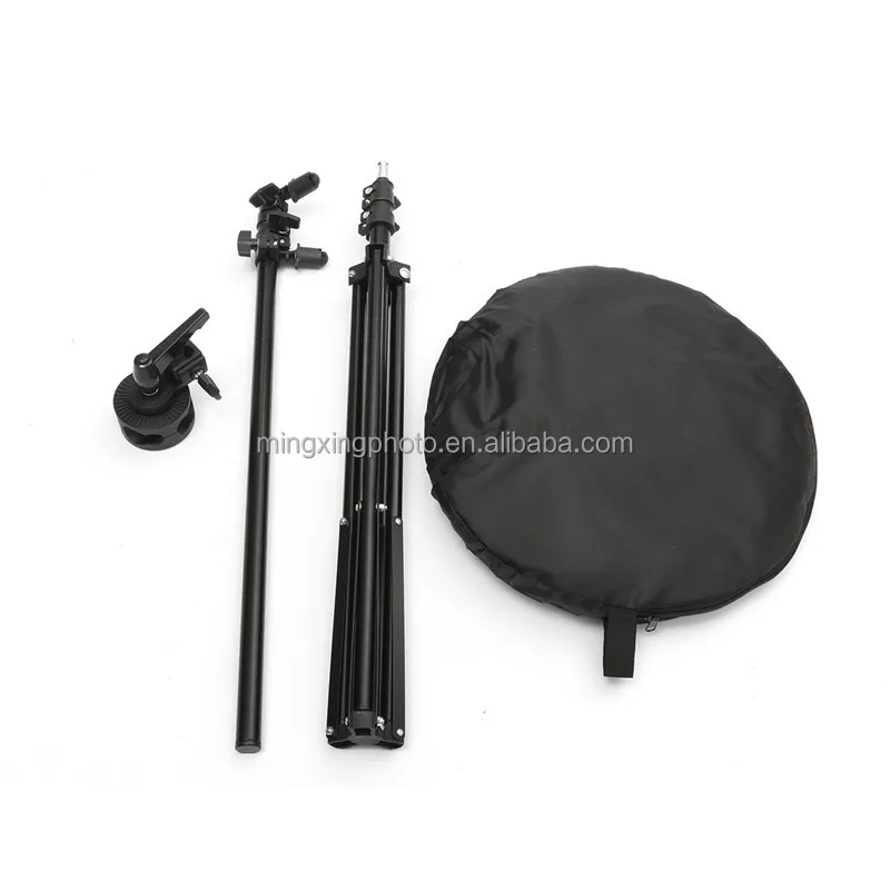 China wholesale 5 in 1 108cm portable collapsible light round photography reflector disc with light stand