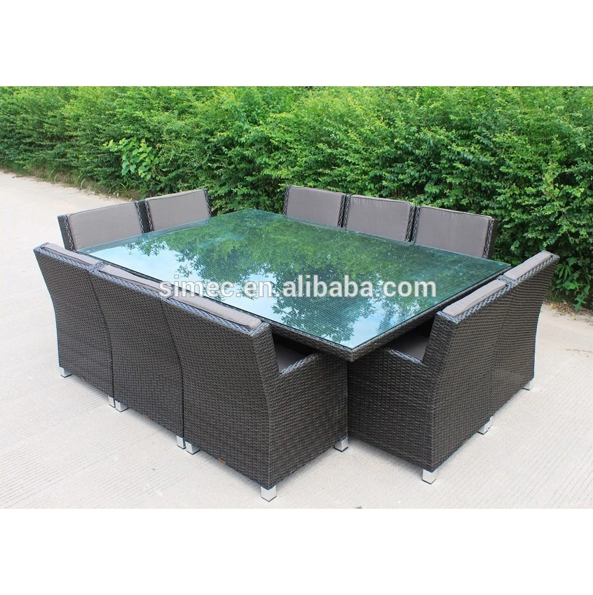 11 шт ротанговый уличный Плетеный обеденный стол и стулья