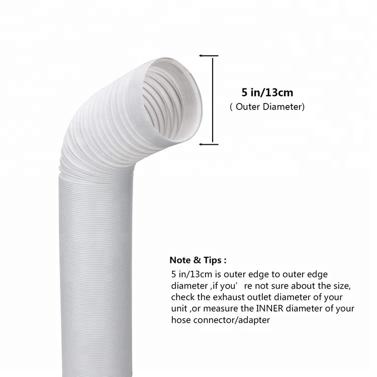 Премиум-качество универсальная выхлопная труба петель растяжимый шланг для портативный воздушный Кондиционер для волос-5 дюймов диаметр-79 дюймов удлиненные-против часовой стрелки гибкий