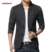 2015 New Arrival Jacket Patchwork Fashion Denim Red Blazer Men Suit Cardigan Slim Fit Blaser Masculino Jaqueta Masculina Blazers