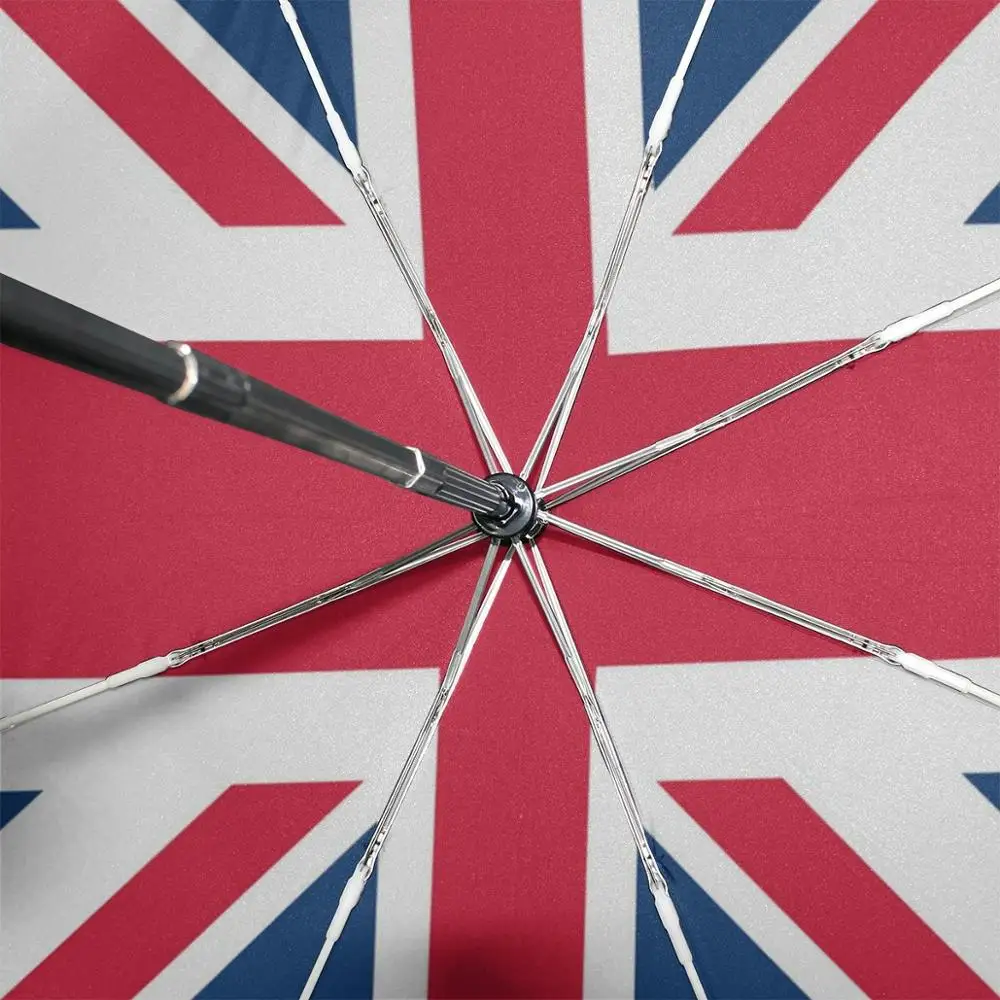 Union Jack British Flag 3 Folds Auto Open Close Umbrella