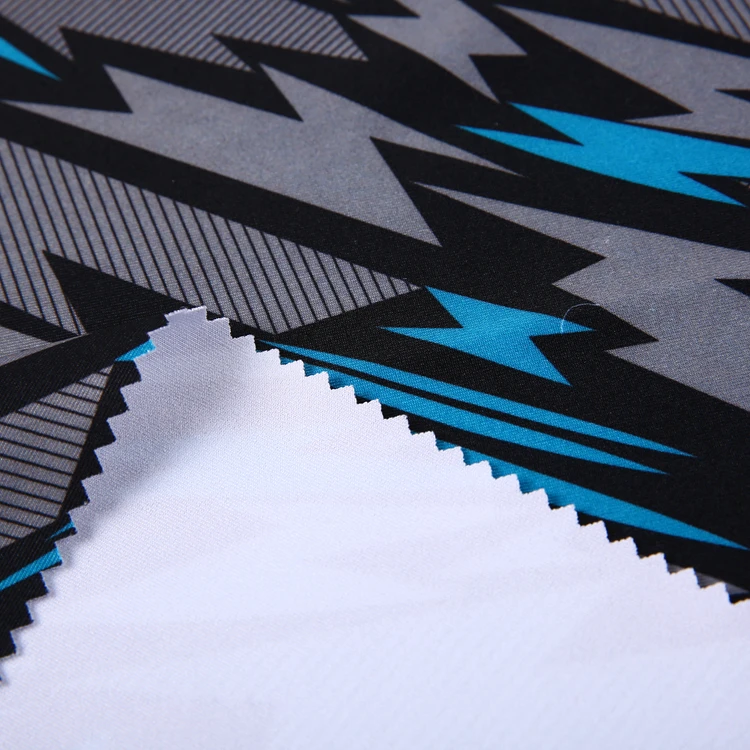 Stretch irregular pattern poly spandex digital printing breathable dry fit jersey fabric for garment