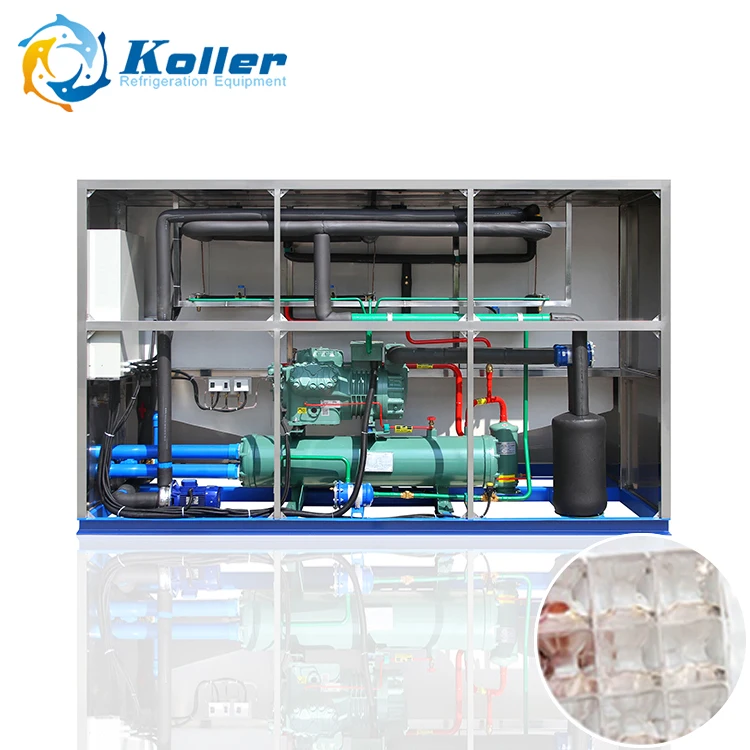 Professional Maker 5 Tons/day Ice Cube Maker With Siemens Plc Control System Industrial Ice Cubes Maker