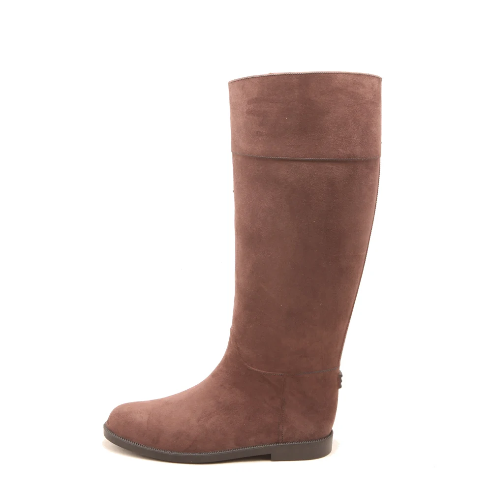 
High quality PVC ladies high suede warm high tube women rain boots 