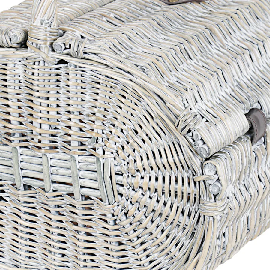 Last Few Hours Discount Handmade Full Willow basket  with Thermal Cooler Bag  Wicker Picnic Box  Basket