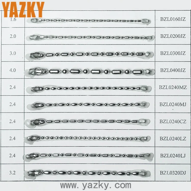 
Stainless steel chain custom length chain for necklace for pendant long both sizes ball chain BZL0200JZ 