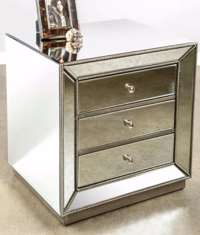 Зеркальная Ночная подставка для кровати с деревянными бусинами отеля 5 звезд