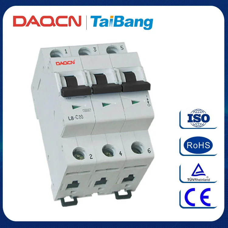 DAQCN Хорошего Качества стандарту CE 3 Полюса 63А MCB Миниатюрный Выключатель