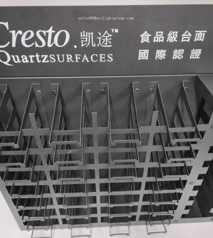 Desktop Granite Sample Tower Display / Quartz Stone Sample Display Rack