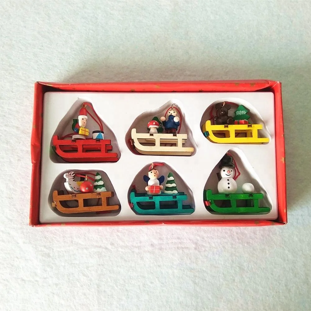 Деревянные праздничные подарки украшения для рождественской