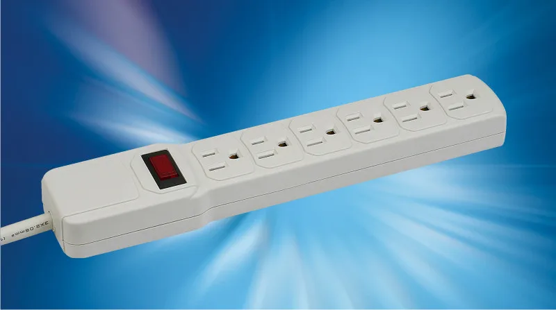 America Standard ETL 3 pin US with 6way socket outlet and 2 usb ports power strip