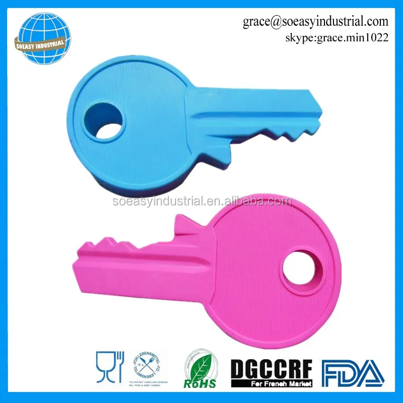Novelty wedge key shape silicone door stops