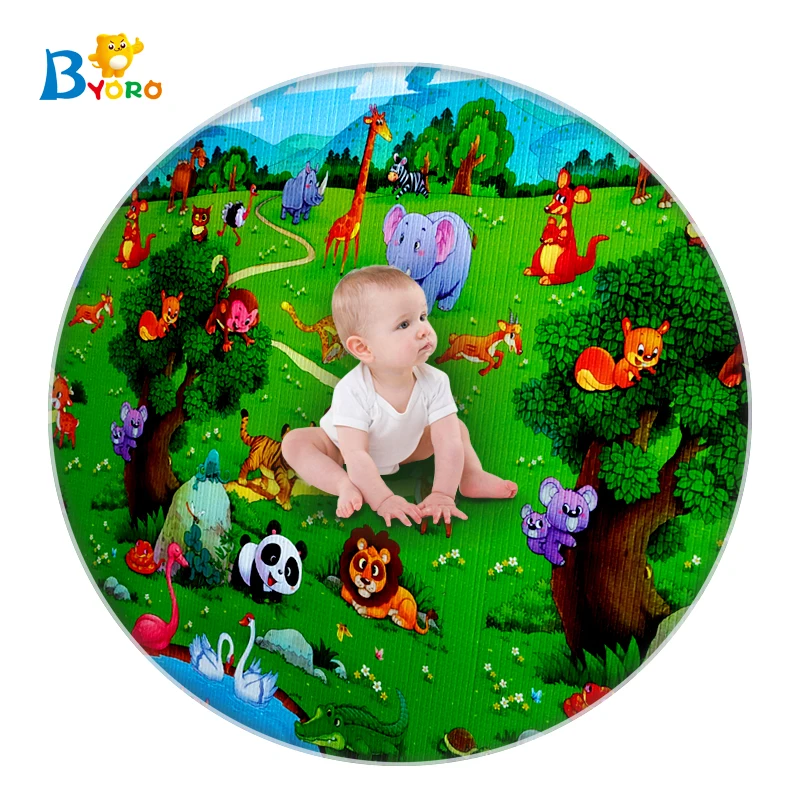 Pollution free educational kids play mat exercise baby round activity pad