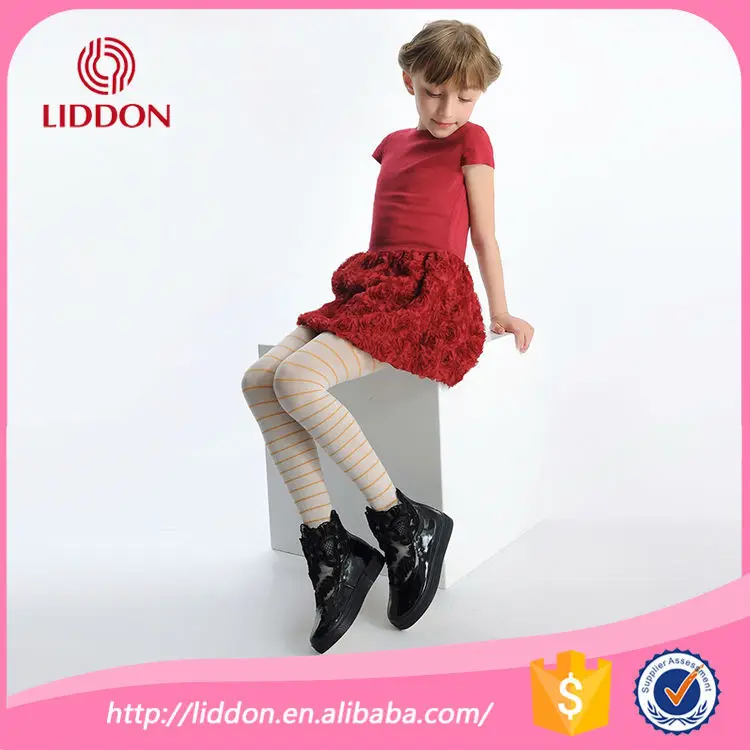 Дешевые оптовые детские нейлоновые колготки в полоску, белые колготки в полоску для девочек