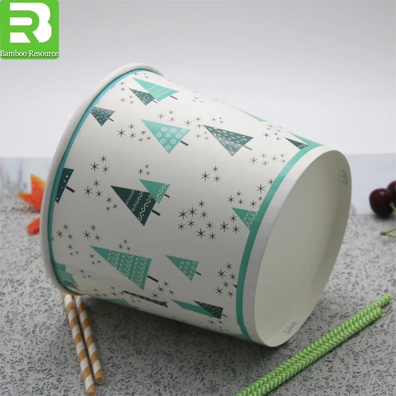 disposable custom printed paper popcorn bucket