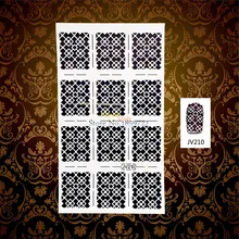 1PC New 3D Grid Mesh Pattern Hollow Slim Nail Art Template Guide Decal HWJ210 Manicure Sticker