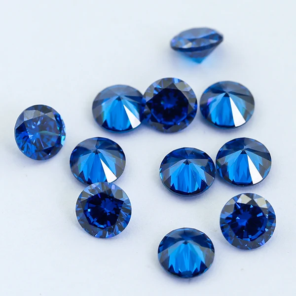 High quality Synthetic round cut Blue Sapphire price machine cut Sapphire Stone Price