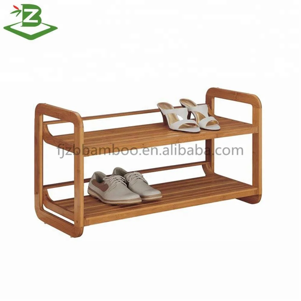 Hot Sale 2 layer Stackable Bamboo Shoe Rack Storage Rack For Home BSCI Factory