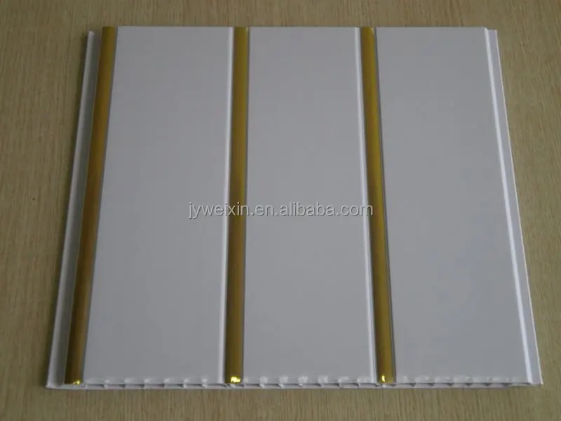 Printing surface PVC ceiling with groove and golden lines