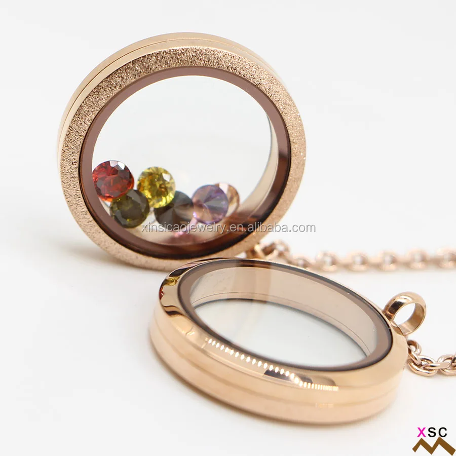 Free Shipping Fee To USA Glitter New Style Memory Living Floating Glass Locket Gold Locket Designs For Lady Jewelry