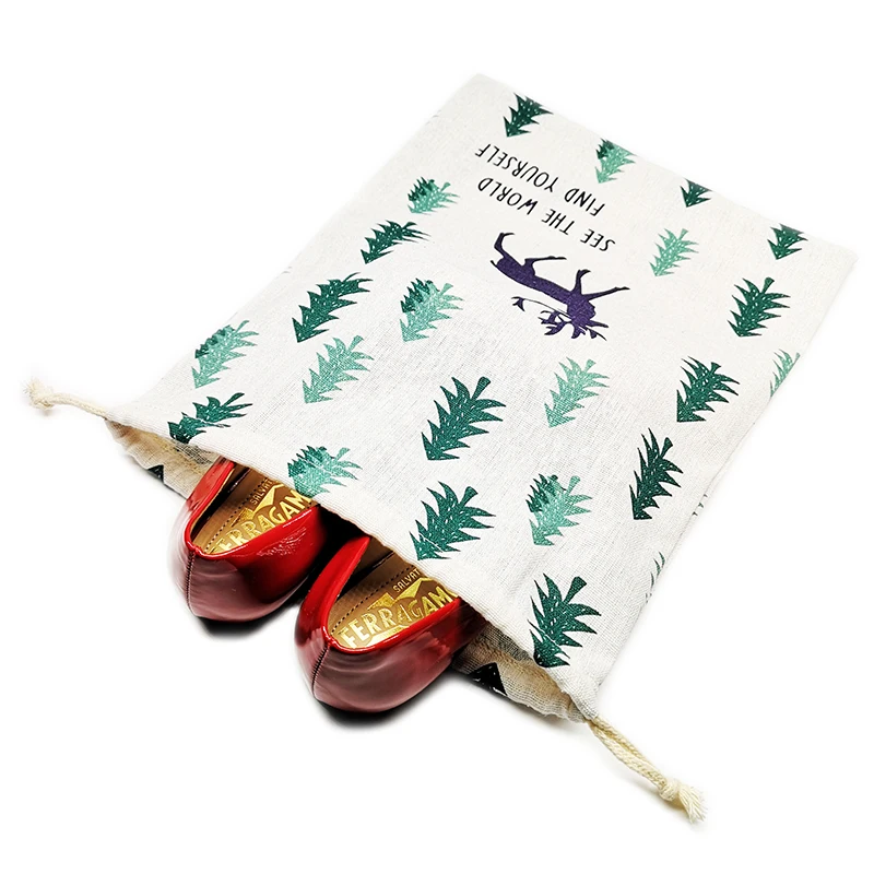 Custom Wholesale Cotton Shoe Drawstring Bag Pouch With Logo