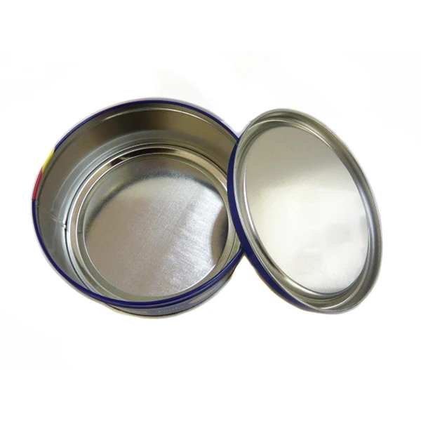 Food grade round metal cookie tin box/candy tin container