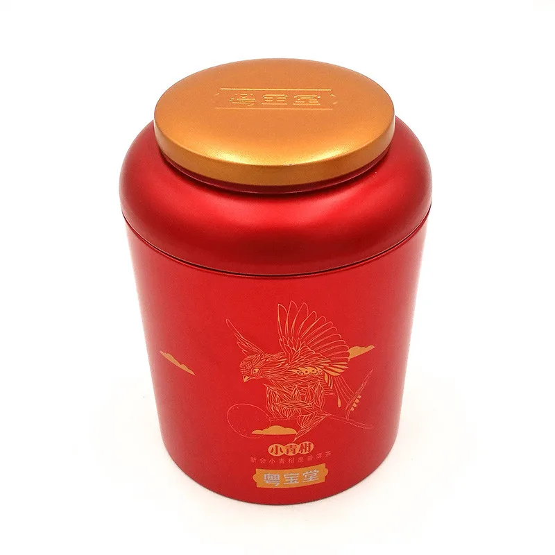Food grade paper sealed 250g big empty tea storage metal jar tin tea jar