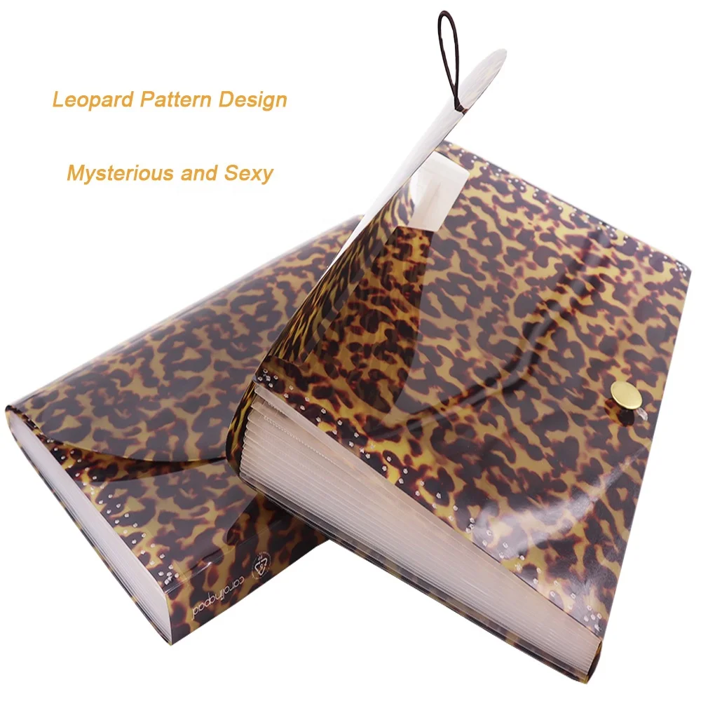 13 карман расширение папки с леопардовым принтом расширение Папка типа «гармошка» подачи организатор ящик с петелькой