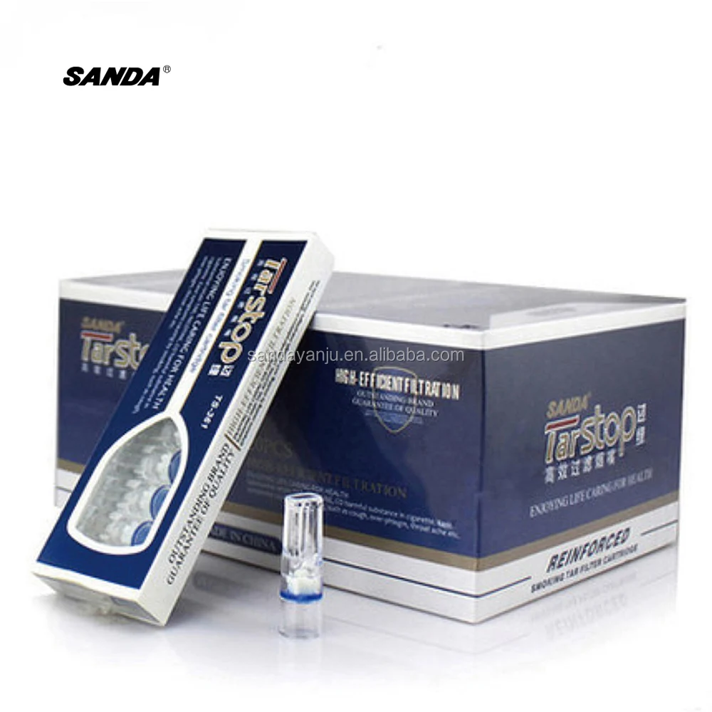 
SANDA Blue Shield Efficient throwaway Cigarette holder filter microporous physics 200 pieces is installed Lighter Smoking TS-361 
