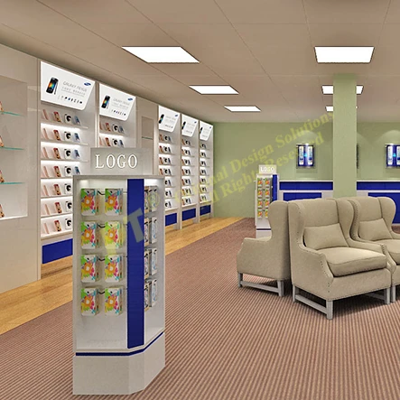 2018 luxury mobile phone retail shop design in GZ factory