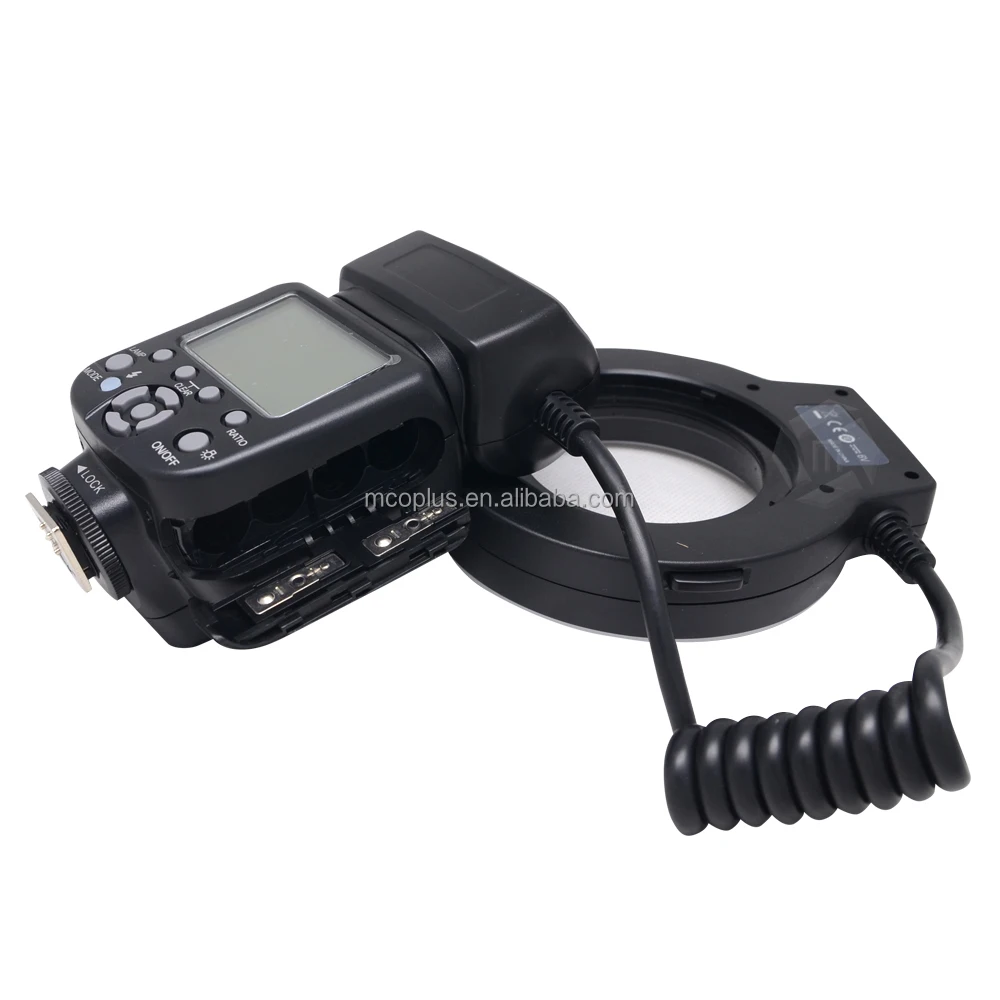 Mcoplus 14EXT-N LED AF Assist Lamp 5500K for Nikon i-TTL with 8 Metal Adapter Rings Macro TTL Ring Flash