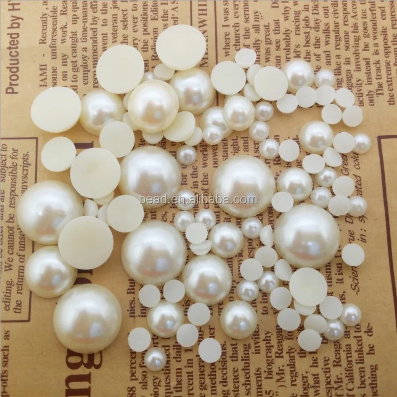 Yiwu Factory wholesale Garment Accessories 3-20mm Loose ABS imitation pearl beads,Flatback half round pearl beads