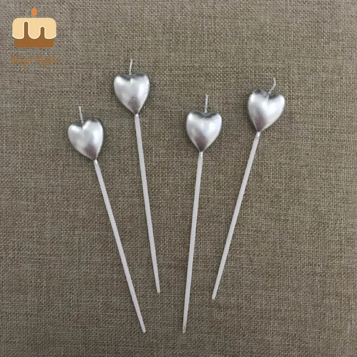 Red Heart Shaped Gift  Candle For Cake