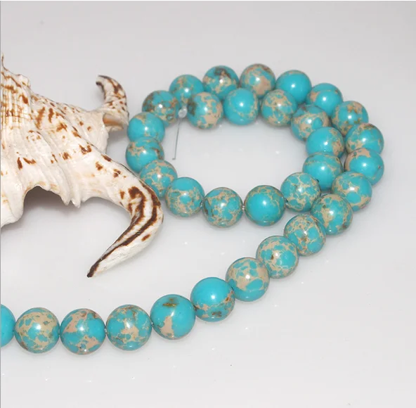 
Size 4 6 8 10 12mm natural Imperial Pine stone light blue rough cut gemstone beads 