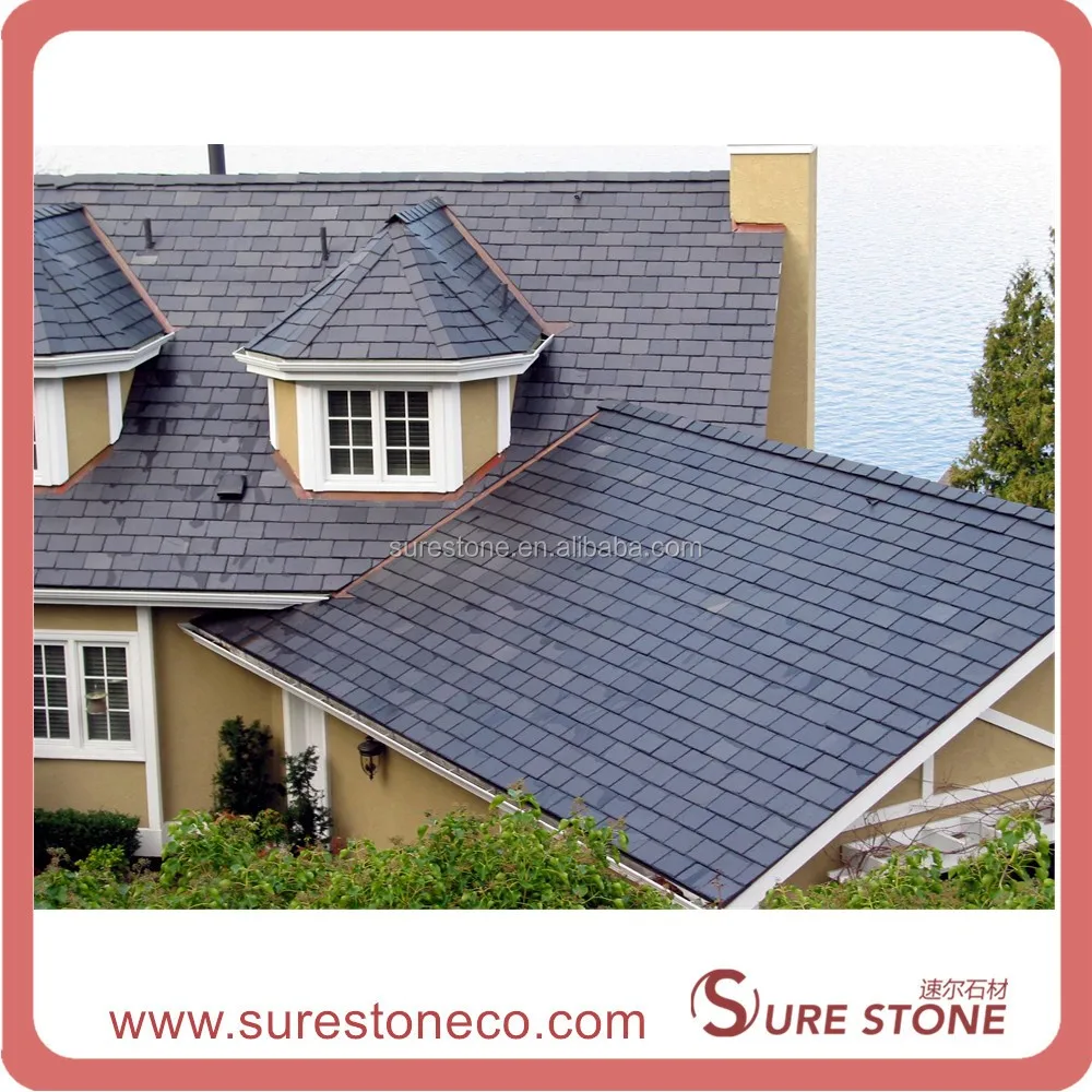 Roofing Slate, Natural Slate Roof Covering Tiles, Black Slate Roof Coating Tiles