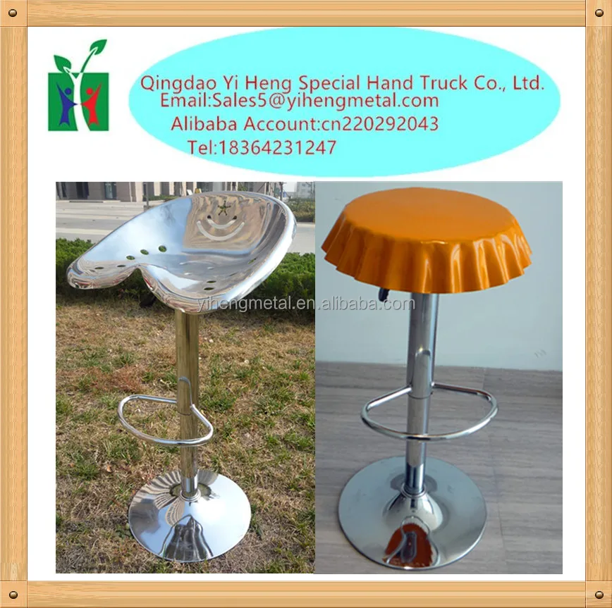 
Innovative China Rotatable Hot Sale Steel Circle saucer Coffee Shop/Kitchen/Bar/ Adult High Chair With Footrest 
