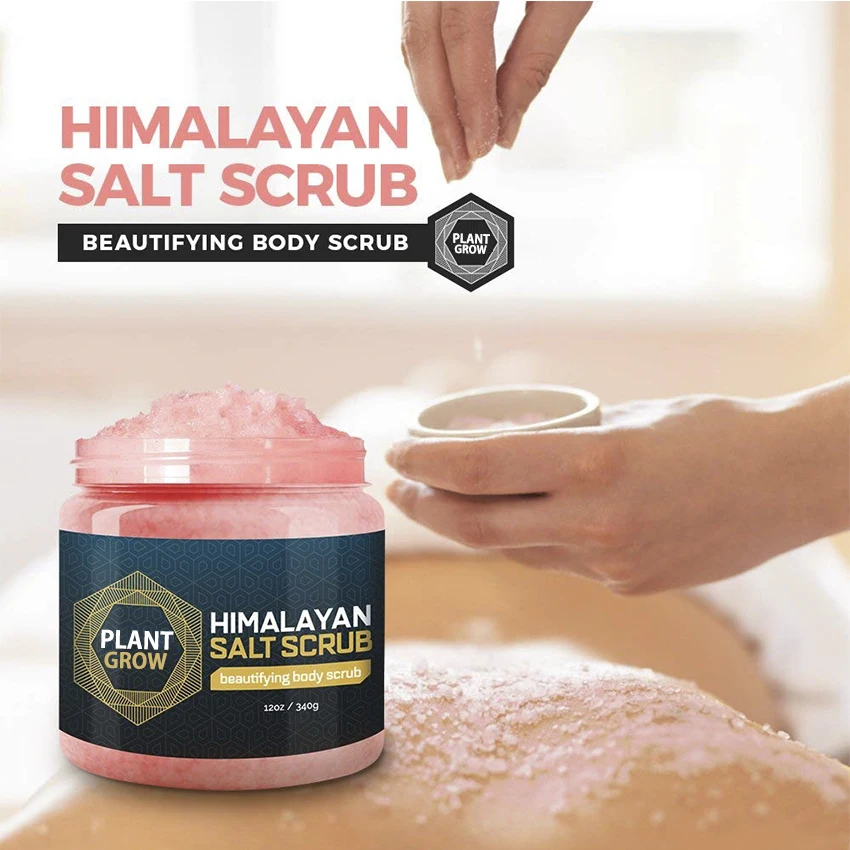 
OEM Hot Selling Himalayan Salt Body Scrub Lychee Fruit Essential Oil Exfoliating Body Scrub 
