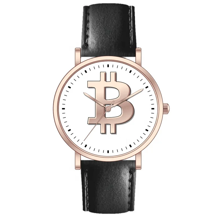 Factory custom your logo Bitcoin reloj gold watch for men
