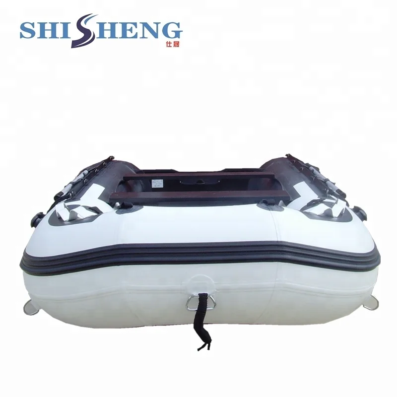 china manufacturers folding PVC pontoon aluminum floor inflatable fishing boat
