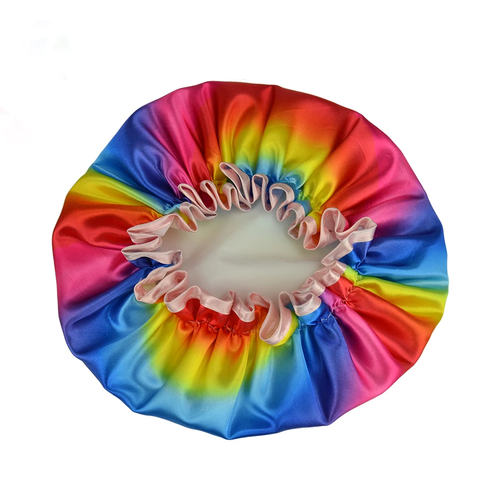 Радужная блестящая водонепроницаемая шапочка для душа Power star, 28 см, пластиковая шапочка для ванны EVA, женская шапочка для душа