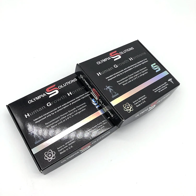 Custom Size Hgh Human Growth Hormone Holographic Paper Box For 5ml Pharma Steroid Bottle